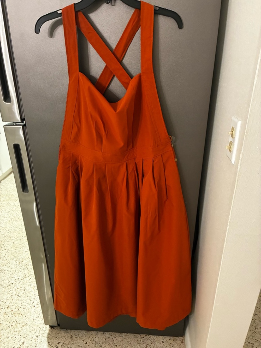 Unbranded 3X Rust Jumper CrissCross Back Pleated Lagenlook Spring Cottage Core